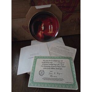 Vtg 1991 Donald Zolan Christmas Plate-"Candlelight Magic"-Pemberton & Oakes NEW